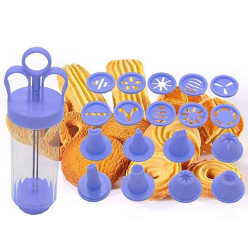 8PCS Diy Manual Cookie Maker Machine Decorating Machine Squeezing for Making Churros Device Fritters Baking Tool