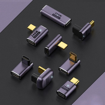 5A Type-C OTG Adapter 240W Fast Charging Data Converter USB4.0 40Gbps Υποστήριξη 8K 60Hz USB C 90/180 Degree Ebow Adapter