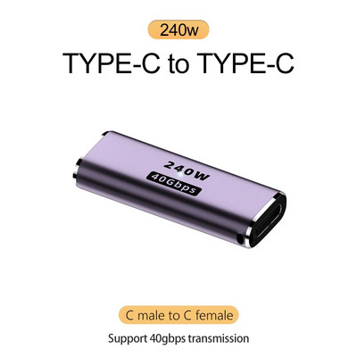 5A tipo C OTG adapteris 240 W greito įkrovimo duomenų keitiklis USB4.0 40Gbps palaikymas 8K 60Hz USB C 90/180 laipsnių alkūnės adapteris