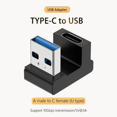 5A tipo C OTG adapteris 240 W greito įkrovimo duomenų keitiklis USB4.0 40Gbps palaikymas 8K 60Hz USB C 90/180 laipsnių alkūnės adapteris