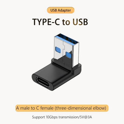 5A tipo C OTG adapteris 240 W greito įkrovimo duomenų keitiklis USB4.0 40Gbps palaikymas 8K 60Hz USB C 90/180 laipsnių alkūnės adapteris