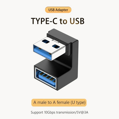 5A tipo C OTG adapteris 240 W greito įkrovimo duomenų keitiklis USB4.0 40Gbps palaikymas 8K 60Hz USB C 90/180 laipsnių alkūnės adapteris