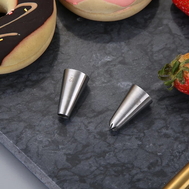 Nerūdijančio plieno pyragaičių kremas glazūra vamzdžių antgaliai Kekselių pyragaičių dekoravimo įrankiai pūslelės išspaudimas burnos virtuvės kepimo įtaisas