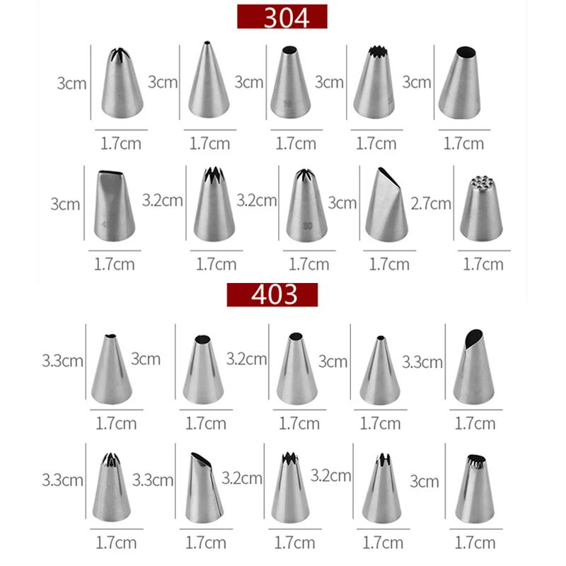 Nerūdijančio plieno pyragaičių kremas glazūra vamzdžių antgaliai Kekselių pyragaičių dekoravimo įrankiai pūslelės išspaudimas burnos virtuvės kepimo įtaisas