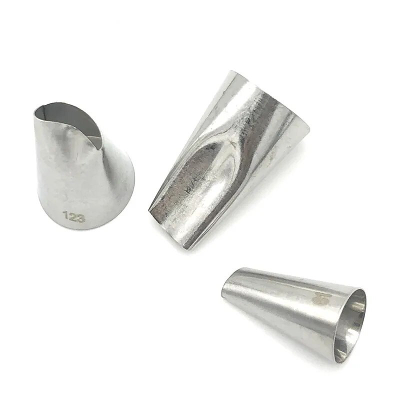 #123 #122 #61 3 vnt., nerūdijančio plieno rožių žiedlapis "pasidaryk pats" glajų vamzdelių antgaliai Keksiukų pyrago kremo vamzdelių antgalis Tortų dekoravimo įrankiai