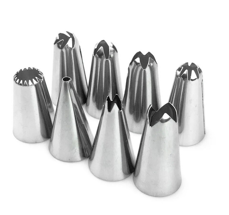 10 τμχ/σετ Σακούλα ζαχαροπλαστικής σιλικόνης Icing Piping Cream επαναχρησιμοποιούμενες σακούλες ζαχαροπλαστικής με ανοξείδωτο ακροφύσιο Διακοσμητικό κέικ Εργαλεία ψησίματος κουζίνας
