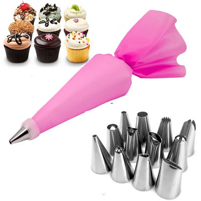 14 vnt. Grietinėlės antgaliai Konditerijos įrankiai Konditerijos maišelio priedai Virtuvė Kepyklėlė Keksiukai Desertai Konditerijos gaminiai Tortų dekoravimo įrankiai