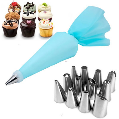 14 vnt. Grietinėlės antgaliai Konditerijos įrankiai Konditerijos maišelio priedai Virtuvė Kepyklėlė Keksiukai Desertai Konditerijos gaminiai Tortų dekoravimo įrankiai