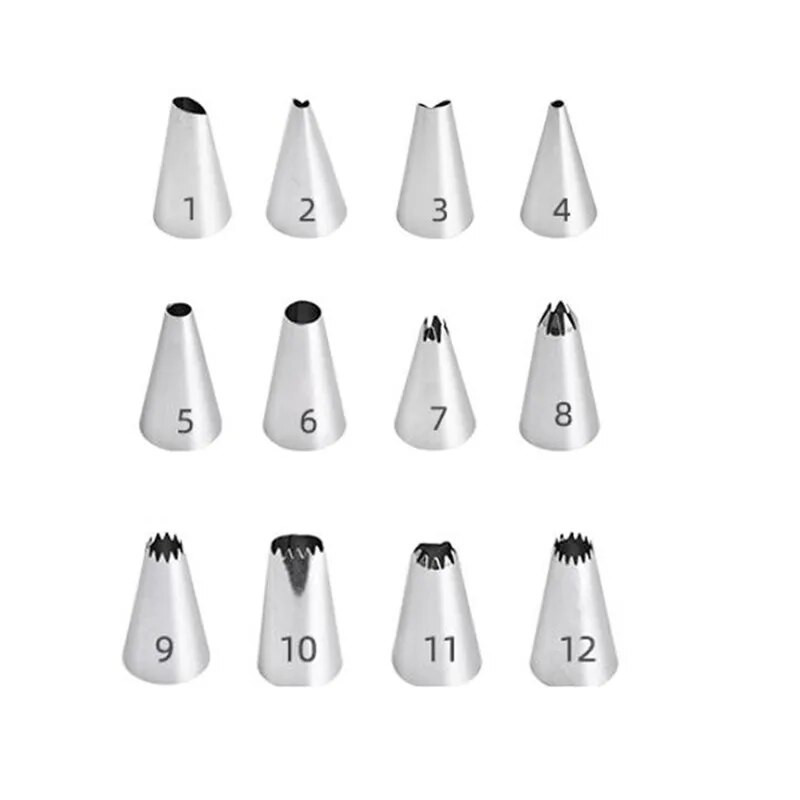 14 vnt. Grietinėlės antgaliai Konditerijos įrankiai Konditerijos maišelio priedai Virtuvė Kepyklėlė Keksiukai Desertai Konditerijos gaminiai Tortų dekoravimo įrankiai