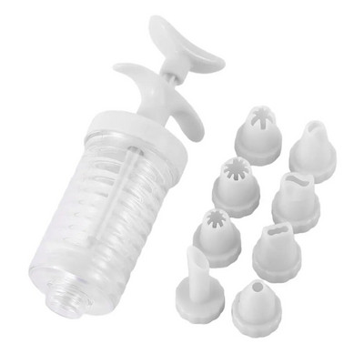 Dozator de frișcă Kit extruder din plastic pentru gură Set pentru decorarea gurii Implement pentru flori pentru patiserie, produse de patiserie, set de duze