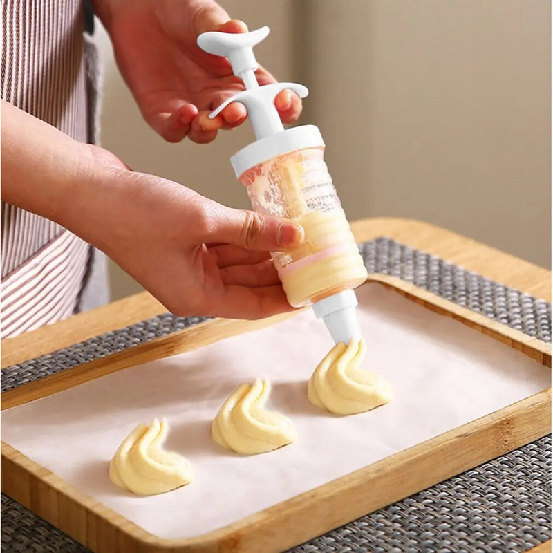 Plaktos grietinėlės dozatoriaus burnos plastikinis ekstruderio rinkinys burnos dekoravimo rinkinys gėlių reikmenų konditerijos gaminių antgalių rinkinys