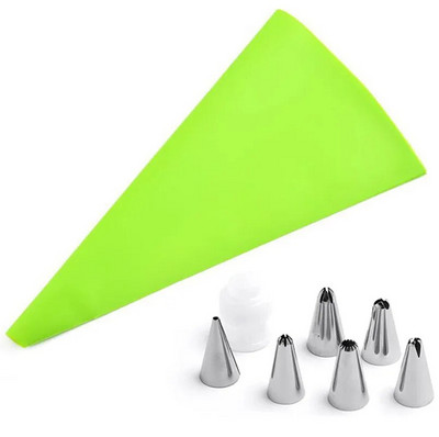 8 vnt. silikoninių konditerinių maišelių antgaliai glazūra vamzdelių antgalis kremas Daugkartiniai konditerijos maišeliai antgalis fondant formelės tortų dekoravimo įrankių rinkinys