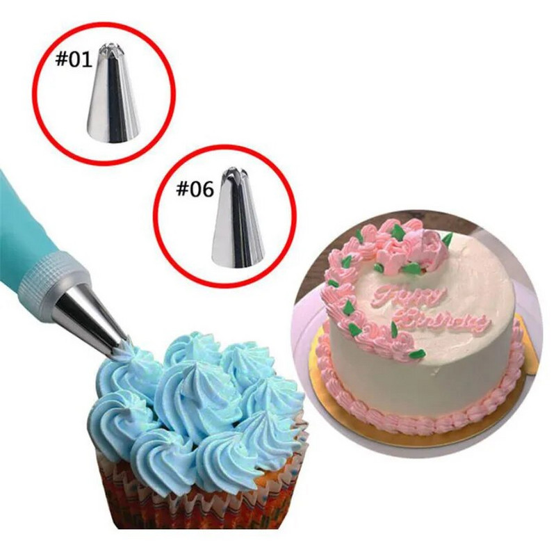 8 vnt. silikoninių konditerinių maišelių antgaliai glazūra vamzdelių antgalis kremas Daugkartiniai konditerijos maišeliai antgalis fondant formelės tortų dekoravimo įrankių rinkinys