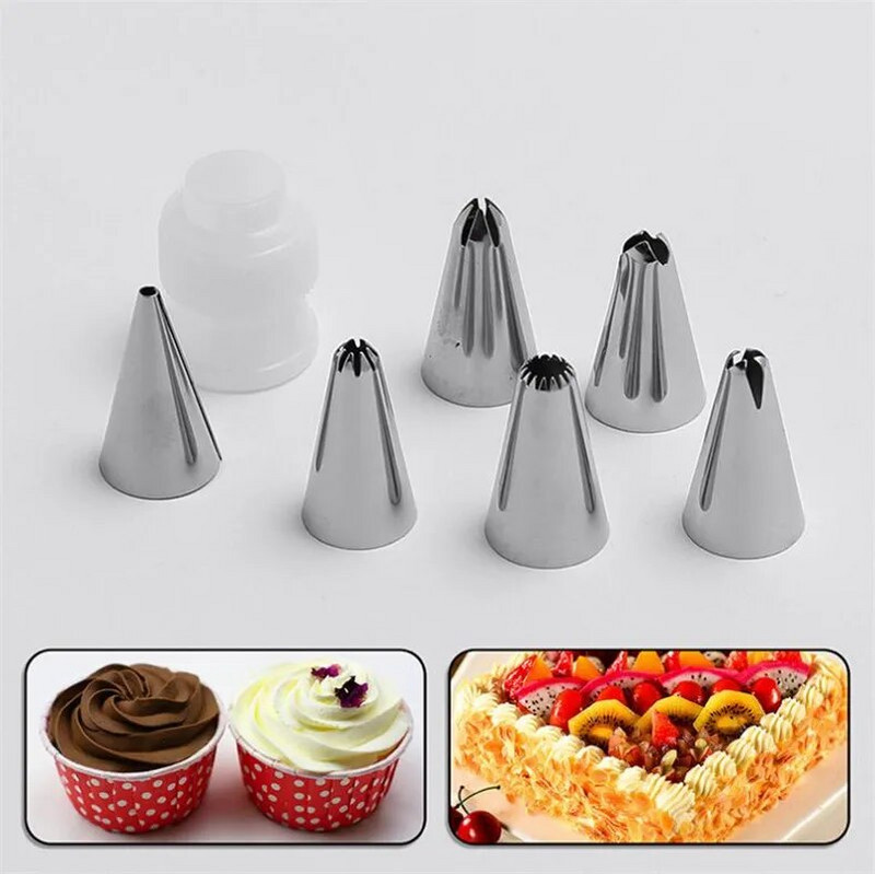8 vnt. silikoninių konditerinių maišelių antgaliai glazūra vamzdelių antgalis kremas Daugkartiniai konditerijos maišeliai antgalis fondant formelės tortų dekoravimo įrankių rinkinys