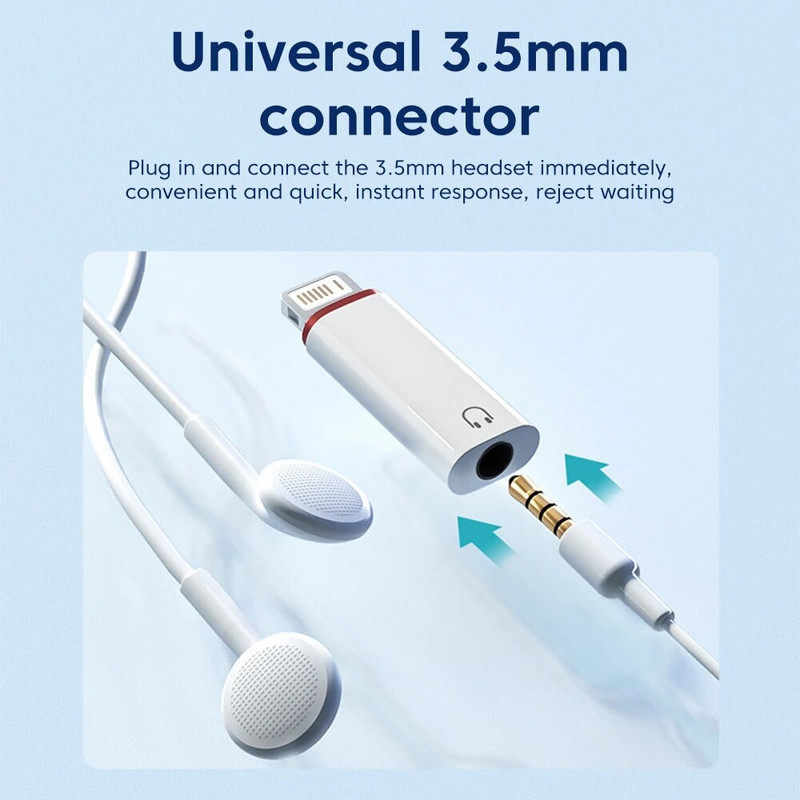 Lightning To 3 5 MM lizdo AUX adapteris, skirtas iPhone 14 13 12Pro Adapter Type C Ausinių jungtis Garso skirstytuvo telefono priedai