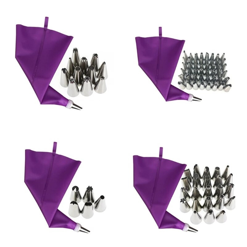 Konditeriniai maišeliai Universalūs tortų dekoravimo įrankiai nerūdijančio plieno vamzdžių rinkinys „pasidaryk pats“ virtuvės įrankis pradedantiesiems ir profesionalams