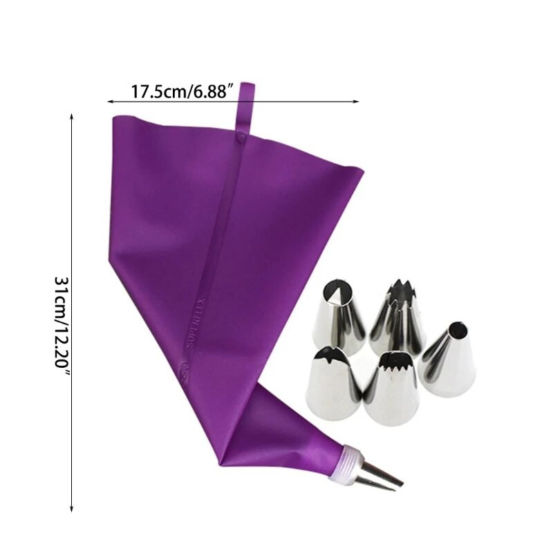 Konditeriniai maišeliai Universalūs tortų dekoravimo įrankiai nerūdijančio plieno vamzdžių rinkinys „pasidaryk pats“ virtuvės įrankis pradedantiesiems ir profesionalams