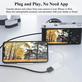 USB 3.0 OTG адаптерен кабел за iPhone 14 13 12 11 Pro Max Xs XR 7 8 Plus кабелен конвертор за Xiaomi Samsung Huawei адаптер за камера