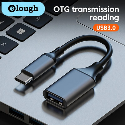 Elough tipo c į USB3.0 OTG adapterio kabelis duomenų perdavimo nuskaitymas greito įkrovimo ilgintuvas Konverteris kompiuteriui Nešiojamam telefonui