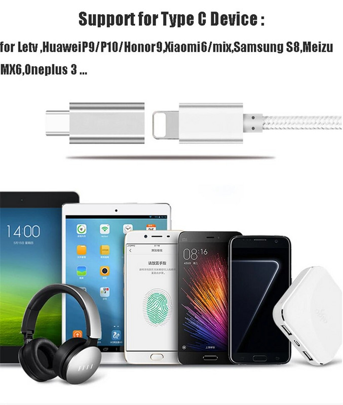 Fém a Lightning-hoz USB-C típusú jack töltőkábel Otg-adapter töltő átalakító iPhone-hoz 14 13 12 Pro Samsung S22 S21 Plus