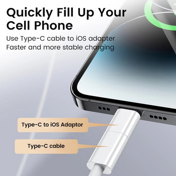 Elough Type C σε Προσαρμογέας Lightning Γρήγορη φόρτιση USB-C Μετατροπέας άνδρα σε IOS για iPhone 14 13 12 PC Macbook ipad otg