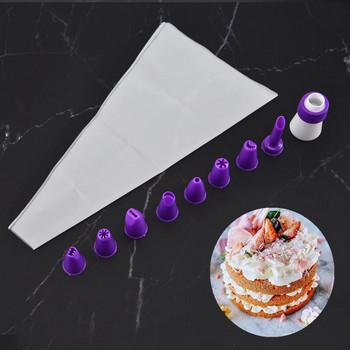 10 τμχ Σετ στόματος διακοσμητικό κέικ EVA Icing Piping Cream Τσάντα ζαχαροπλαστικής Επαναχρησιμοποιήσιμα ακροφύσια cupcake Fondant Αξεσουάρ κουζίνας ψησίματος