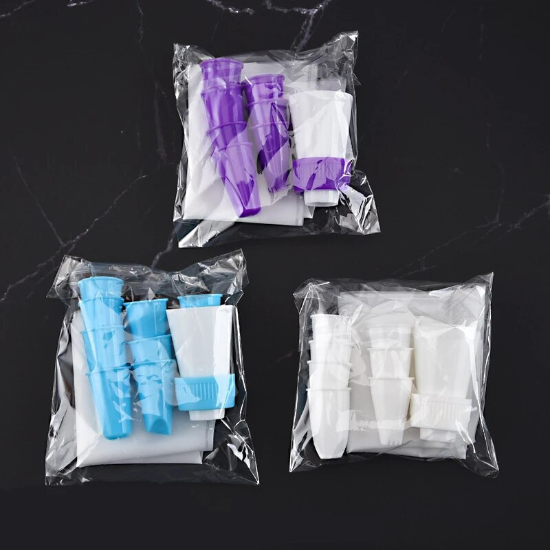 10 vnt tortų dekoravimo burnos rinkinys EVA glazūra Kremas konditerinis maišelis Daugkartinis keksiukų purkštukai Fondant kepimo virtuvės priedai