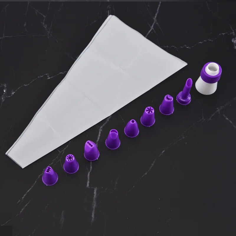 10 vnt tortų dekoravimo burnos rinkinys EVA glazūra Kremas konditerinis maišelis Daugkartinis keksiukų purkštukai Fondant kepimo virtuvės priedai