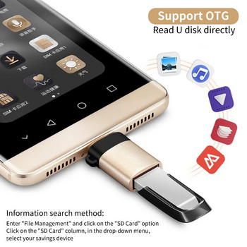 Προσαρμογέας USB 3.0 Τύπου C OTG Γρήγορος Προσαρμογέας USB A σε Τύπου C για MacbookPro Xiaomi Huawei Mini USB Adapter Type-C Cable OTG
