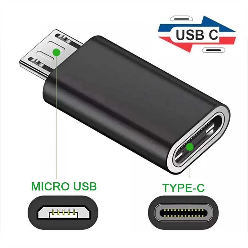 C tipo USB į mikro USB adapterio jungtis C tipo mikro USB įkroviklio adapteris, skirtas Xiaomi POCO Redmi Huawei telefono keitikliui
