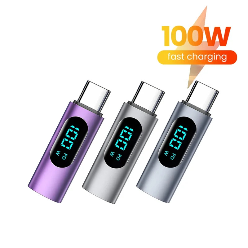 PD100W greito įkrovimo C tipo OTG adapteris C tipo skaitmeninis ekranas, vyriškas ir C tipo moteriškas jungtis mobiliesiems telefonams nešiojamiesiems kompiuteriams Macbook