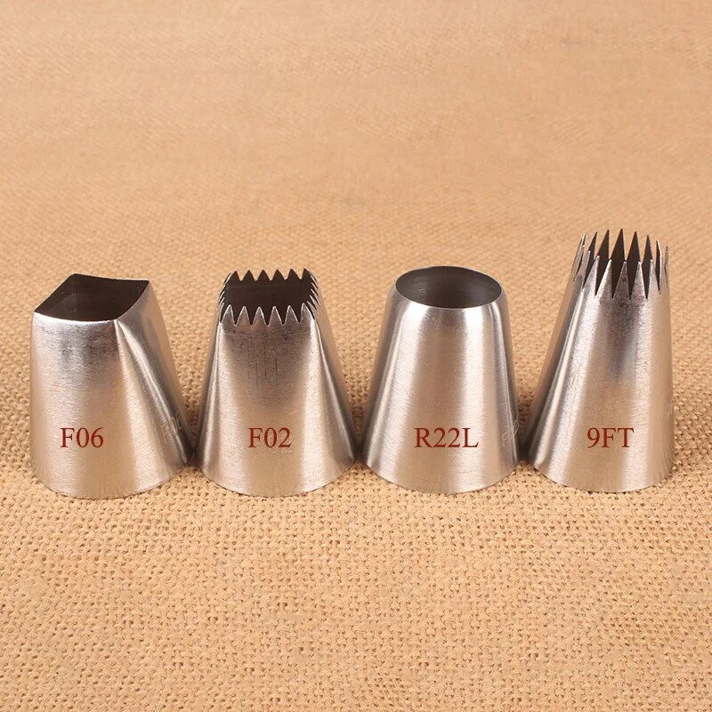 1/2 vnt. virtuvės prietaisų rinkinys 304 nerūdijančio plieno sidabro konditerijos purkštukai.