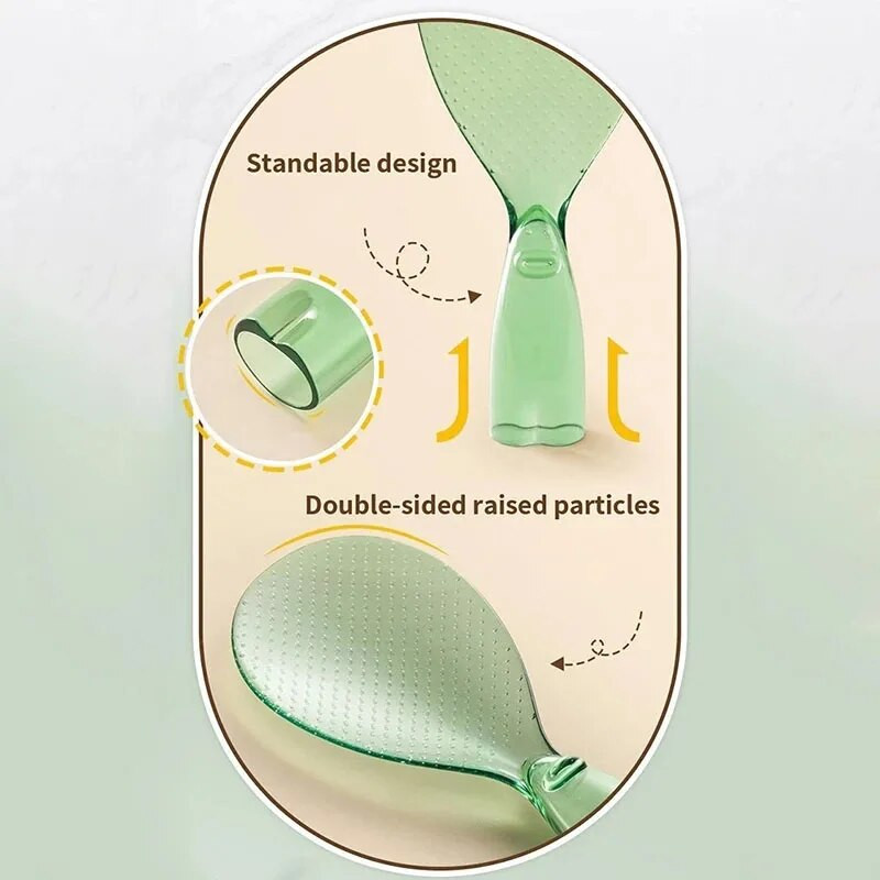 Buitinis nepridegantis ryžių šaukštelis Pastatomas mažasis monstras ryžių šaukštelis mielas skaidrus košės semtuvėlis, saugus kepimo kaušelis