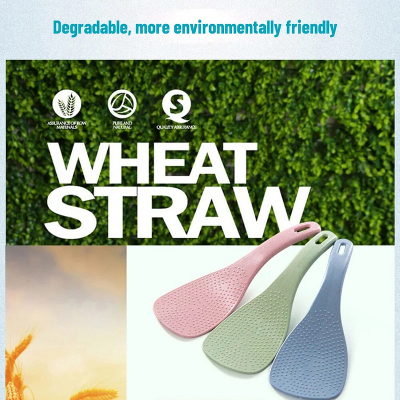 1 vnt Naujas kviečių šiaudų šaukštas Nešiojamas aukštos kokybės ekologiškas stalo indai vaikams Ryžių sriubos šaukštai Namų virtuvės priedai