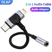 C tipo USB prie 3,5 mm papildomos C tipo adapteris/Lightning 3 5 lizdas garso kabelio ausinių kabelio keitiklis, skirtas iPhone Samsung Galaxy S21