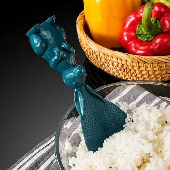 Γελοιογραφία Ρύζι Κουτάλι Σιτάρι άχυρο κουνέλι κουτάλι μπορεί να σηκωθεί κουνέλι Ρύζι φτυάρι Ρύζι Κουτάλι ρυζιού Δημιουργικό αντικολλητικό ρύζι Σπίτι
