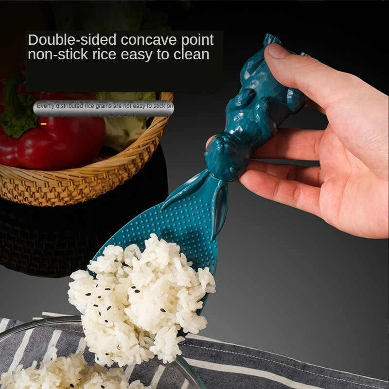 Animacinio filmo ryžių šaukštas Kviečių šiaudų triušio šaukštas gali atsistoti Triušis Ryžių semtuvas Ryžių viryklė Ryžių šaukštas Kūrybinis nepridegantis ryžių puslapis