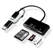 C-tüüpi USB-OTG-adapter TF CF SD-mälukaardilugeja Mikro-USB-tüüpi C-muundur IPadi Huawei Macbooki USB-tüüpi C-kaardilugeja jaoks