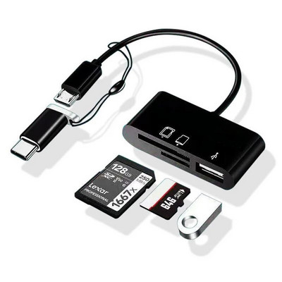 USB Type-C OTG адаптер TF CF SD четец на карти с памет Micro USB Type C конвертор за IPad Huawei Macbook USB четец на карти тип C