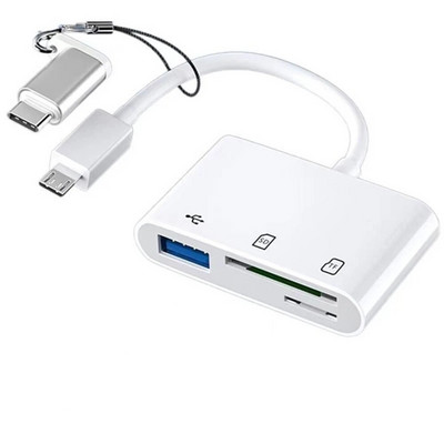 C-tüüpi USB-OTG-adapter TF CF SD-mälukaardilugeja Mikro-USB-tüüpi C-muundur IPadi Huawei Macbooki USB-tüüpi C-kaardilugeja jaoks