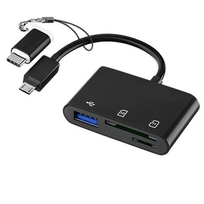 C-tüüpi USB-OTG-adapter TF CF SD-mälukaardilugeja Mikro-USB-tüüpi C-muundur IPadi Huawei Macbooki USB-tüüpi C-kaardilugeja jaoks