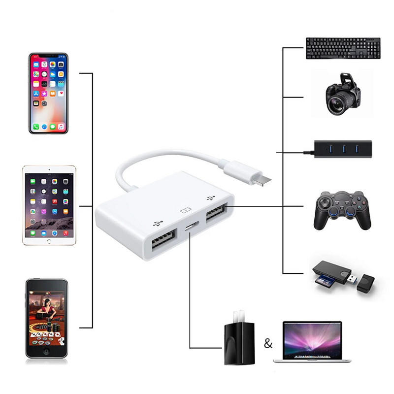 C-tüüpi USB-OTG-adapter TF CF SD-mälukaardilugeja Mikro-USB-tüüpi C-muundur IPadi Huawei Macbooki USB-tüüpi C-kaardilugeja jaoks