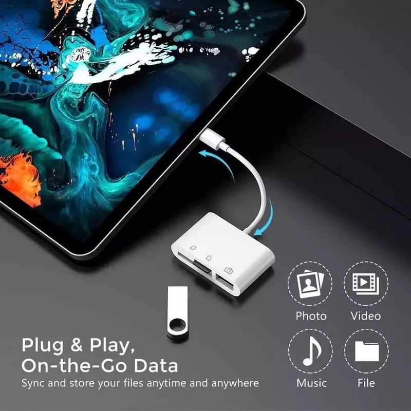 C-tüüpi USB-OTG-adapter TF CF SD-mälukaardilugeja Mikro-USB-tüüpi C-muundur IPadi Huawei Macbooki USB-tüüpi C-kaardilugeja jaoks