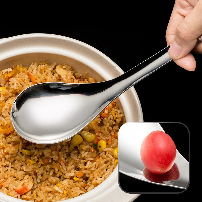 Žlica za rižu od nehrđajućeg čelika Rupa za vješanje Kućna žlica za rižu Uvećana žlica za samoposluživanje Žlica za juhu Kuhinjsko posuđe Alat