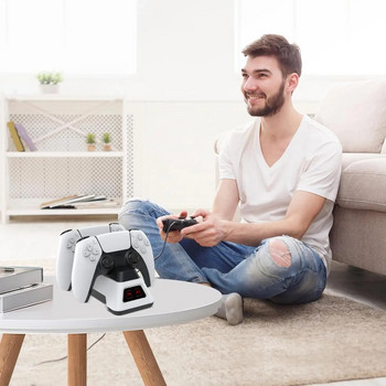 PS5 Controller Fast Charger Station με ένδειξη LED Fast Charging Dock Stand AC Adapter για PlayStation5 Gamepad