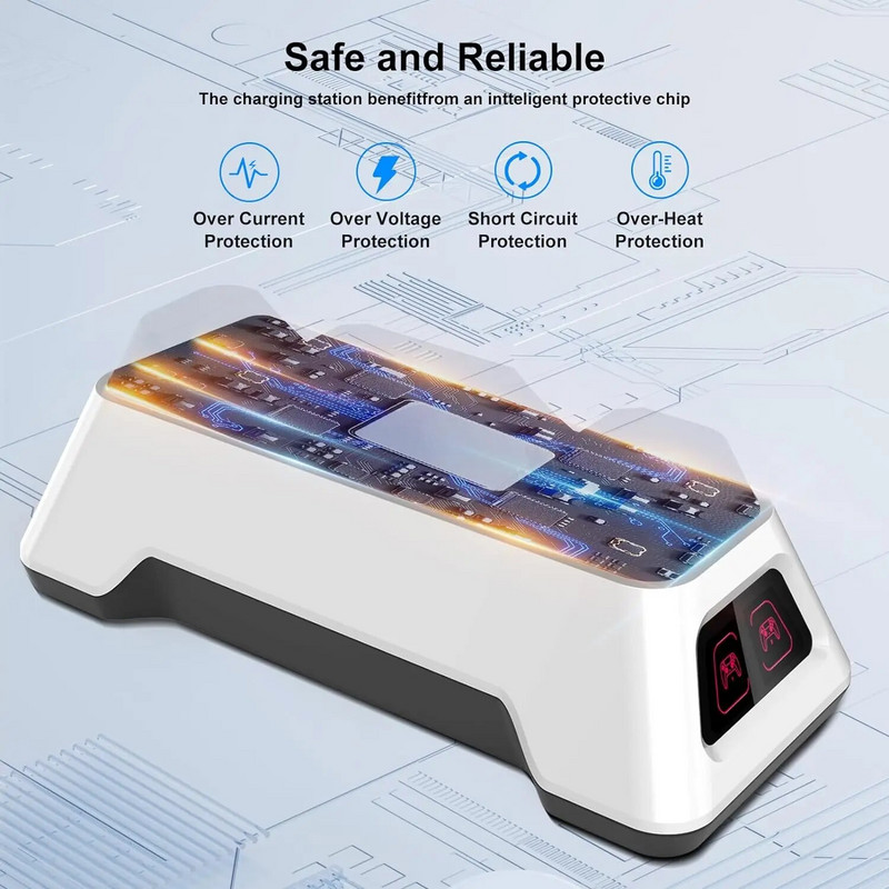 PS5 valdiklio greito įkrovimo stotis su LED indikatoriumi Greito įkrovimo stovo kintamosios srovės adapteris, skirtas PlayStation5 žaidimų pultams