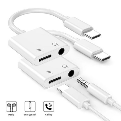 USB тип C към 3,5 мм жак AUX адаптер за iPhone 15 Xiaomi Samsung Цифров аудио кабел Слушалки OTG Конектор с висока скорост на декодиране