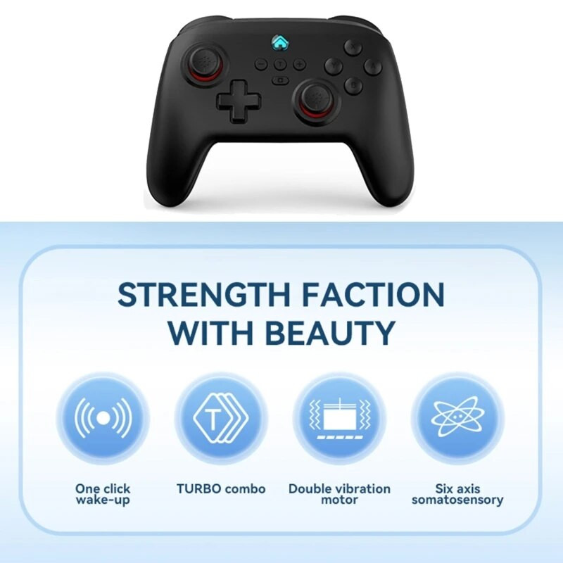 Belaidis su „Bluetooth“ suderinamas žaidimų pultelis, skirtas „NS SwitchPro“ žaidimų valdikliui, reguliuojama vibracija, skirta „SwitchPro PC 896C“