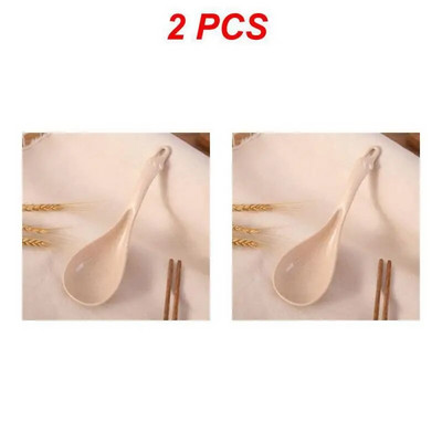 1/2 vnt sutirštintos košės šaukštas kviečių šiaudų virtuvės reikmenys ryžių šaukštas buitinės sriubos šaukštas virtuvės plastikinis didelis baklažanas