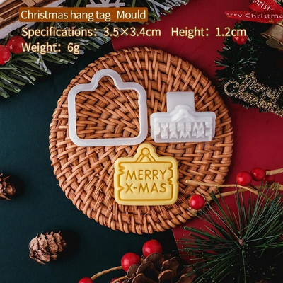 Kalėdų mini sausainių pjaustyklės formelės, plastikinės 3D Kalėdų senelio briedis, imbierinis žmogelis, animacinis filmas, sausainis, antspaudas, pyragas „pasidaryk pats“ pyrago dekoravimo įrankiai